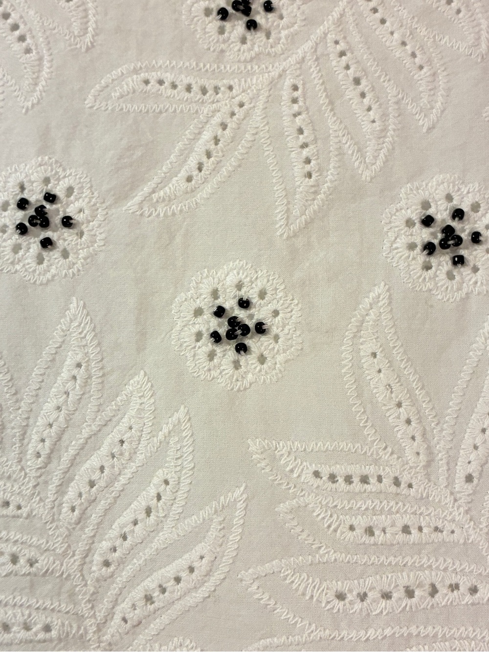 Solitaire White Eyelet Embroidered Short Sleeve Tee - Picture 6 of 7